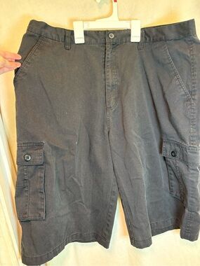 Men’s Urban Label Super Baggy Vintage Y2K Skater Grunge Cargo Shorts Black 40